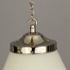 Small Art Deco White Glass Pendant Light (32167)