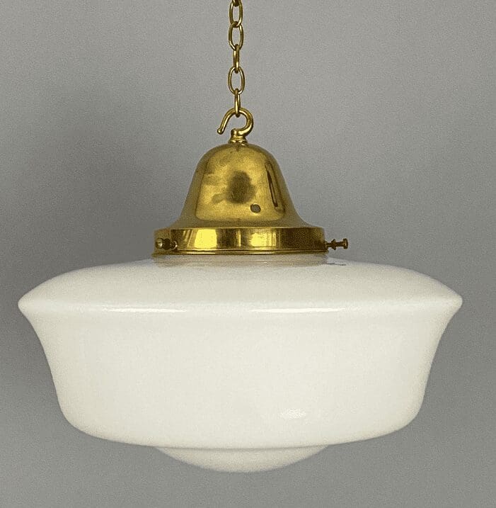 'MARY' XL Art Deco White Glass Chapel Light (32169)