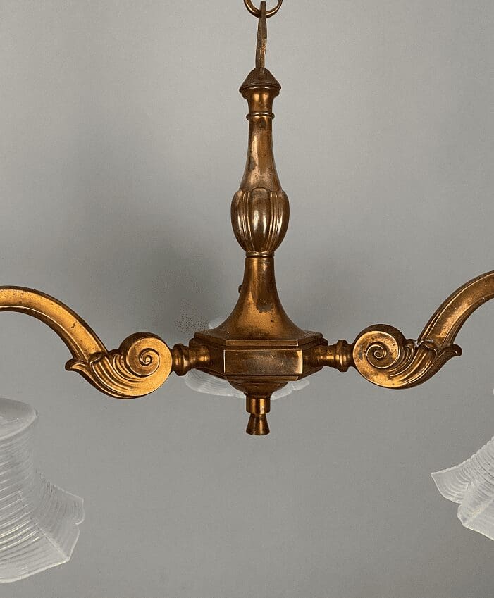 Copper Art Nouveau Three Arm Chandelier (41041)