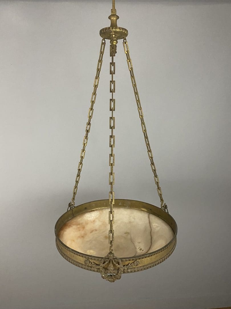 Antique Alabaster Plafonnier (32077)