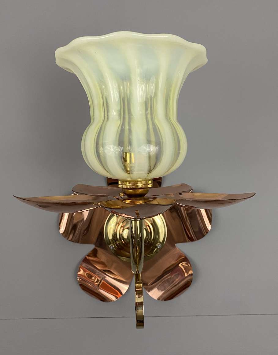 Hand Made Art Nouveau Copper Wall Light (22026)