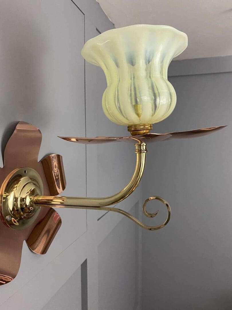 Hand Made Art Nouveau Copper Wall Light (22026)