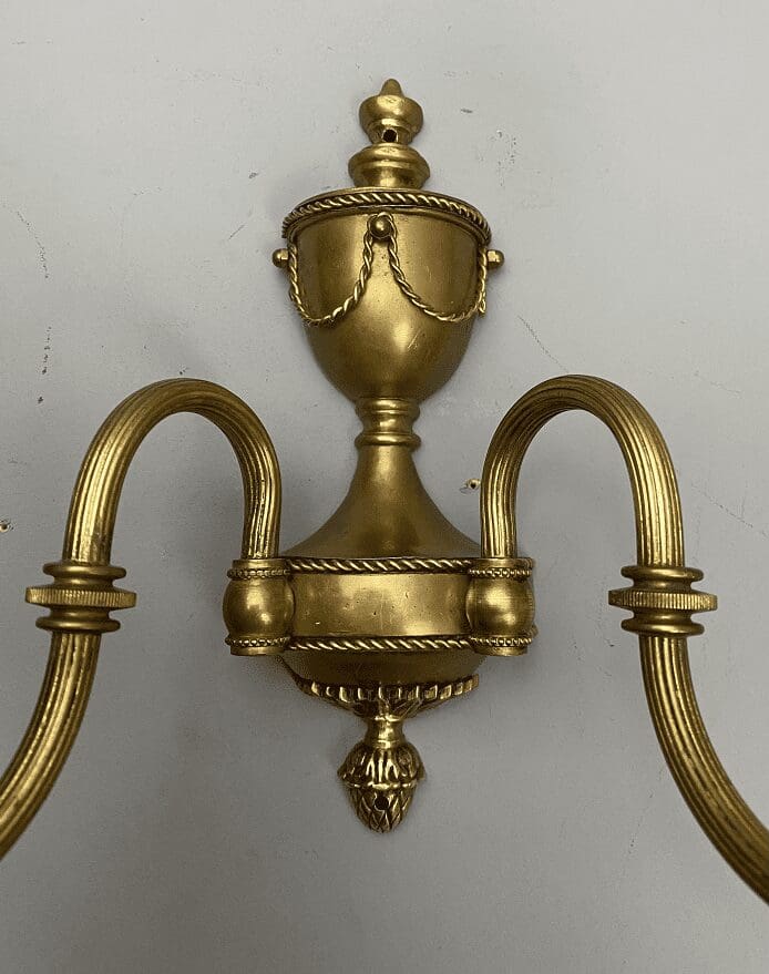 Solid Brass Regency Style Double Armed Wall Lights (41044)