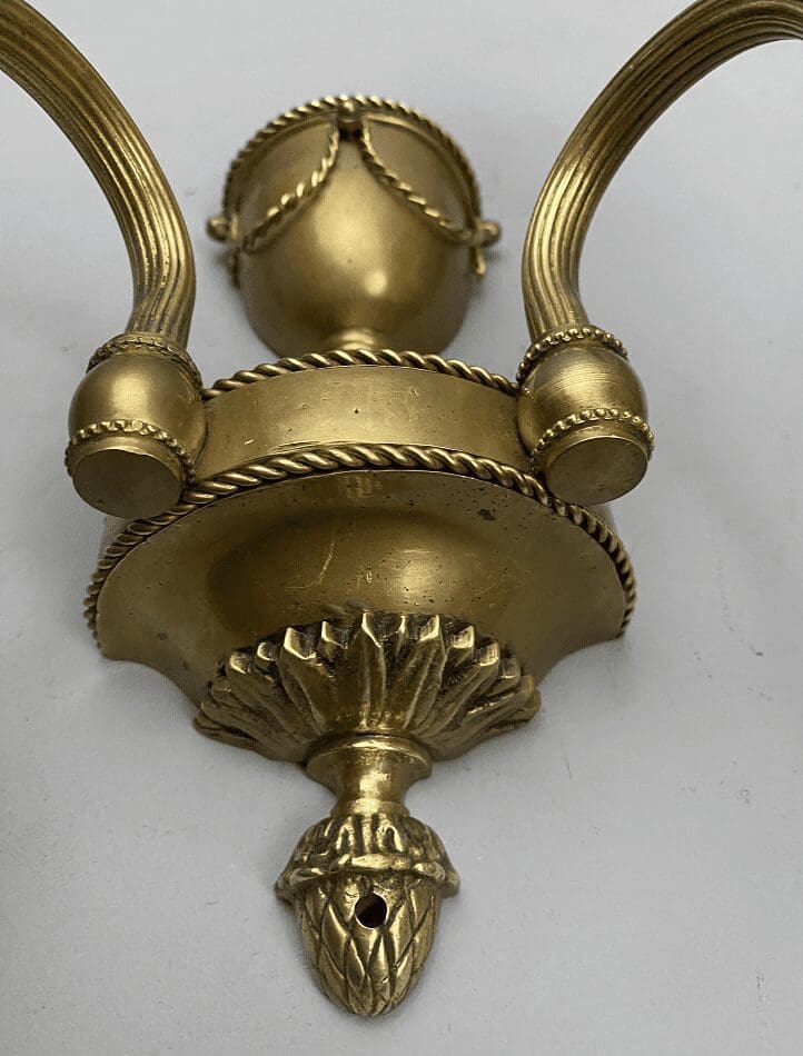 Solid Brass Regency Style Double Armed Wall Lights (41044)