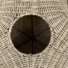 Large Wicker Mid Century Triangular Pendant Light