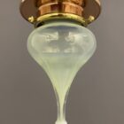 WITCHES HAT - Small Polished Copper Pendant Light with Vaseline Glass (32086)