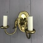 Antique Style Solid Brass Double Candle Wall Light (91005)