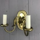 Antique Style Solid Brass Double Candle Wall Light (91005)