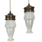 art nouveau opalescent pendant light