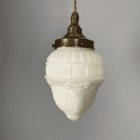 Small Pressed Pattern Opaline Glass Pendant