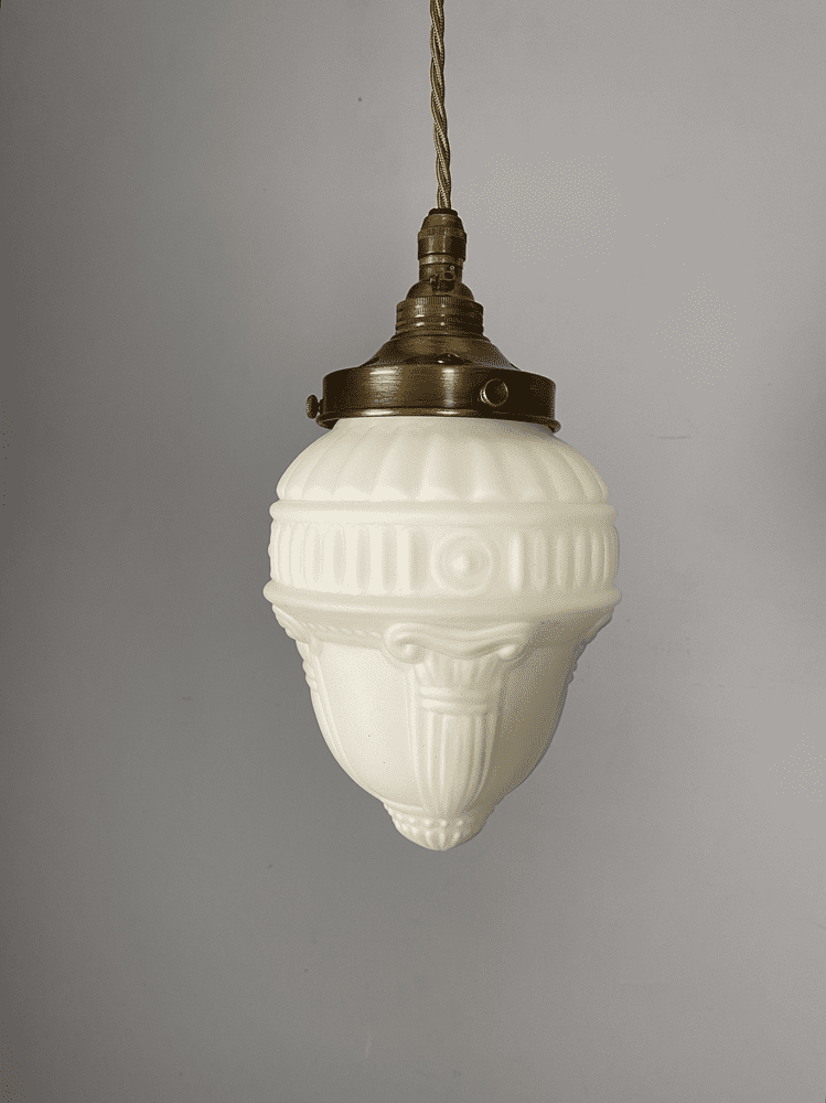 Small Pressed Pattern Opaline Glass Pendant