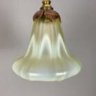 Original Art Nouveau Vaseline Glass Pendant Light