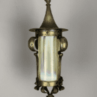 Arts and Craft Lantern With Vaseline Glass