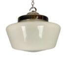 Small Art Deco White Glass Chapel Light