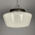 Small Art Deco White Glass Chapel Light