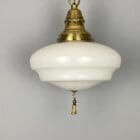 Art Nouveau Opaline Pendant Light With Tassel
