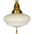 Art Nouveau Opaline Pendant Light with Tassel