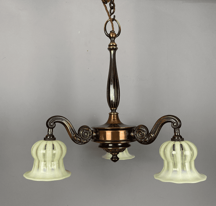 Art Nouveau Three Arm Chandelier
