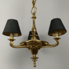 Art Nouveau Chandelier with Black Shades