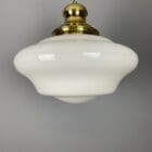 XL White Glass School House Pendant Light