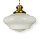XL White Glass School House Pendant Light