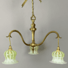 Three Arm Art Nouveau Chandelier