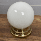 Flush Fitting Opaline Glass Globe Within Brass Ring
