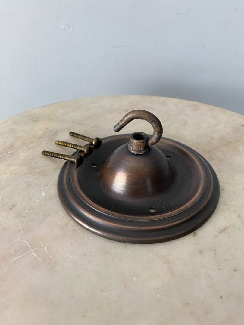 Antique Copper Art Nouveau Hooked Ceiling Rose