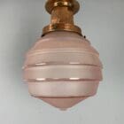 Flush Fitting Pink Art Deco Globe Light