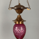 Cranberry Glass Pendant Light