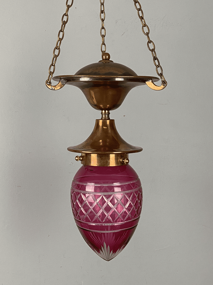 Cranberry Glass Pendant Light