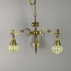 Brass Art Nouveau Chandelier
