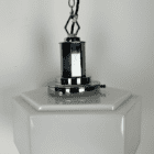 Hexagonal Art Deco Opaline Pendant Light