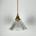 Holophane Pendant Light With Frilled Edge