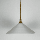 Vintage French White Glass Coolie Light