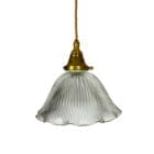 Holophane Pendant Light with Frilled Edge