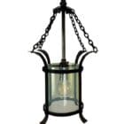 Art Nouveau Vaseline glass Lantern