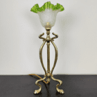 Brass Table Lamp With Green Shade