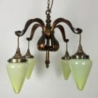 Four Arm Copper Arts and Crafts Chandelier