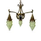 Small Three Arm Art Nouveau Chandelier