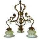 Large Crowned Art Nouveau Chandelier