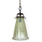 Original Art Nouveau Vaseline Glass Pendant Light