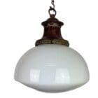 'Rex' Art Deco White Glass School House Light