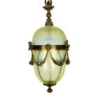 Art Nouveau Vaseline Glass Globe (