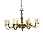 Large Eight Arm Brass Chandelier