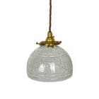 Greek Key Patterned Clear Glass Pendant Light