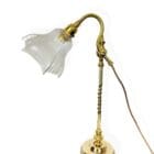 Brass Twisted Stem Table Lamp with Etched glass Shade