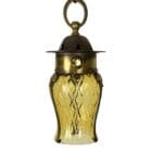 Arts and Crafts Amber Glass Lantern