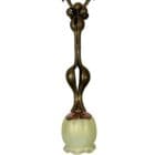 Art Nouveau Decorative Stem Vaseline Glass Light