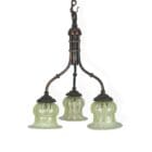 Small three arm Arm Art Nouveau Chandelier